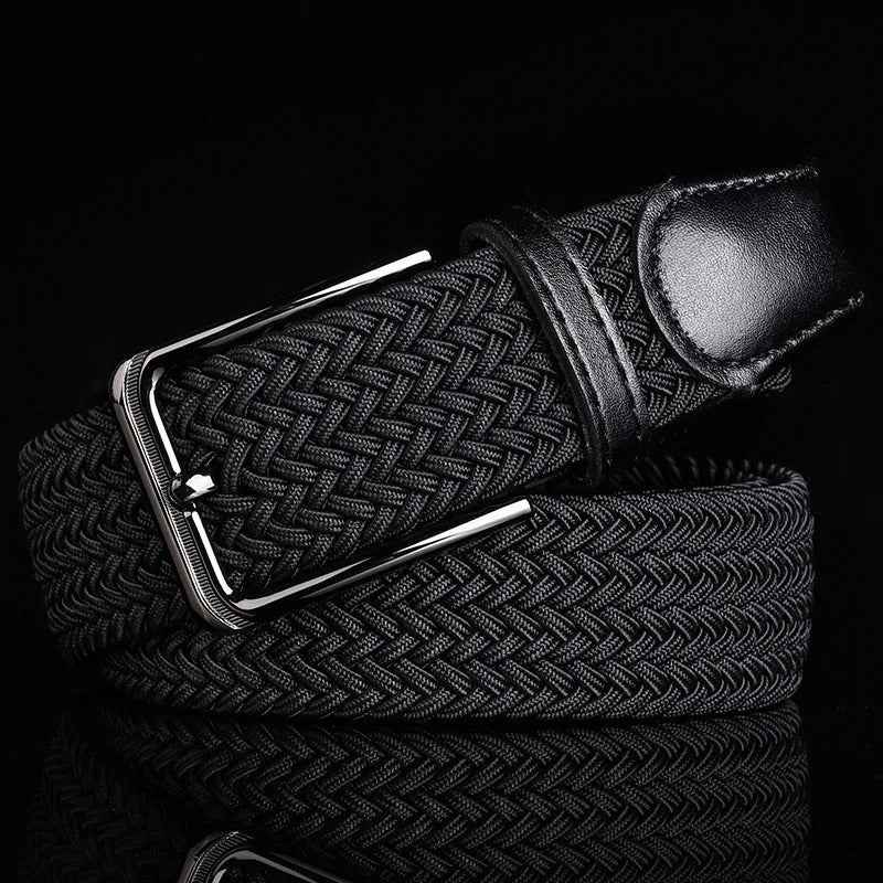 Braided Casual Belt-accessories > belts-Laventaire-Black-S-Laventaire