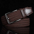 Braided Casual Belt-accessories > belts-Laventaire-Dark Brown-S-Laventaire