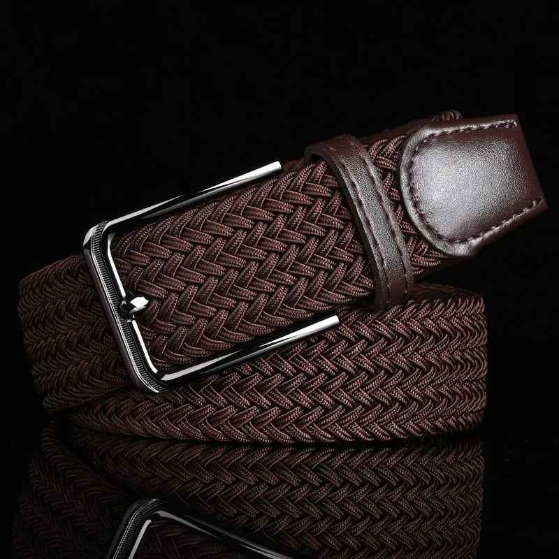 Braided Casual Belt-accessories > belts-Laventaire-Dark Brown-S-Laventaire