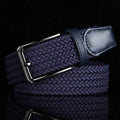Braided Casual Belt-accessories > belts-Laventaire-Navy Blue-S-Laventaire