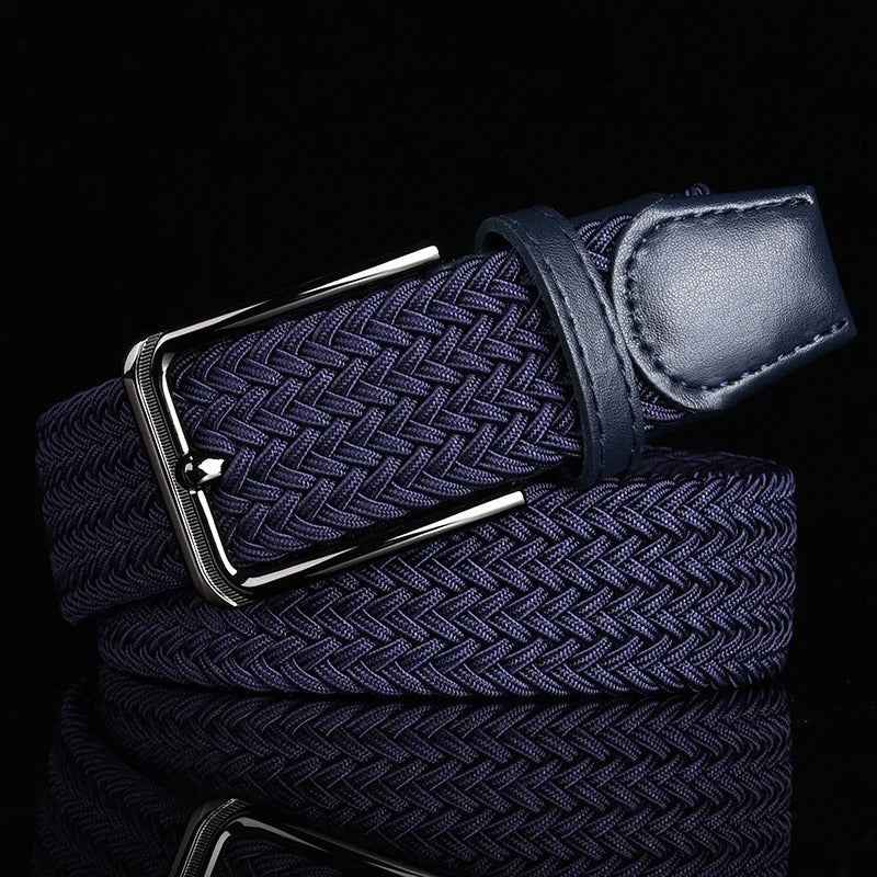 Braided Casual Belt-accessories > belts-Laventaire-Navy Blue-S-Laventaire