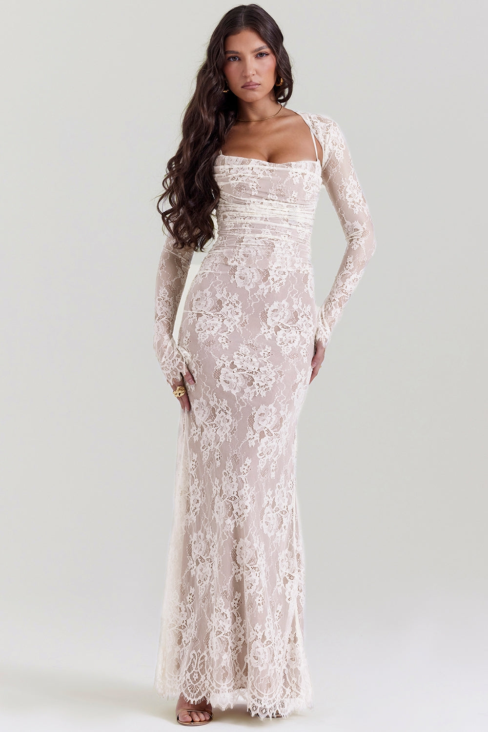 Bridal Lace Maxi Dress-dresses > maxi dress-Laventaire-Laventaire