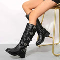 Buckle Biker Boots-footwear > boots > biker boots-Laventaire-Laventaire