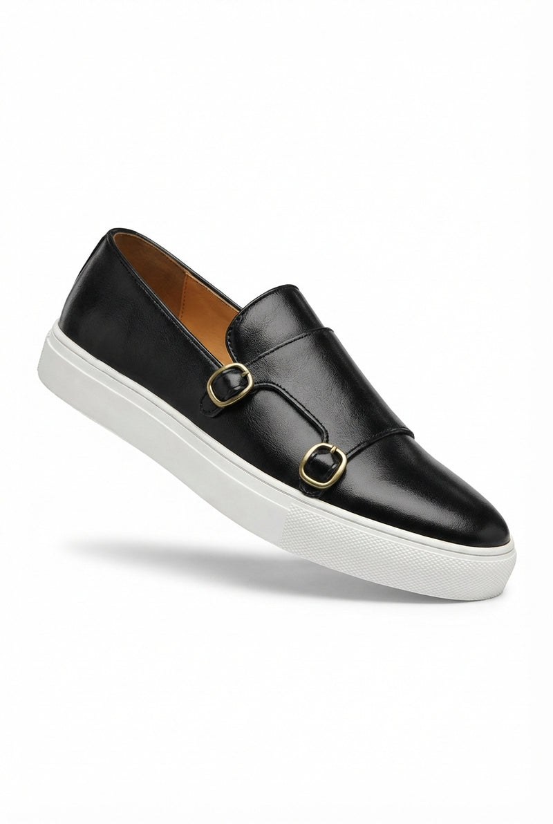 Buckle Slip On Loafers-footwear > loafers-Laventaire-Black-37-Laventaire