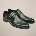 Business Formal Dress Shoes-shoes > dress shoes > monk strap dress shoes-Laventaire-Dark Olive Green-38-Laventaire