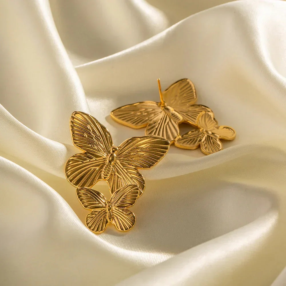Butterfly Drop Earrings Set-jewelry > earrings > drop earrings-Laventaire-Laventaire