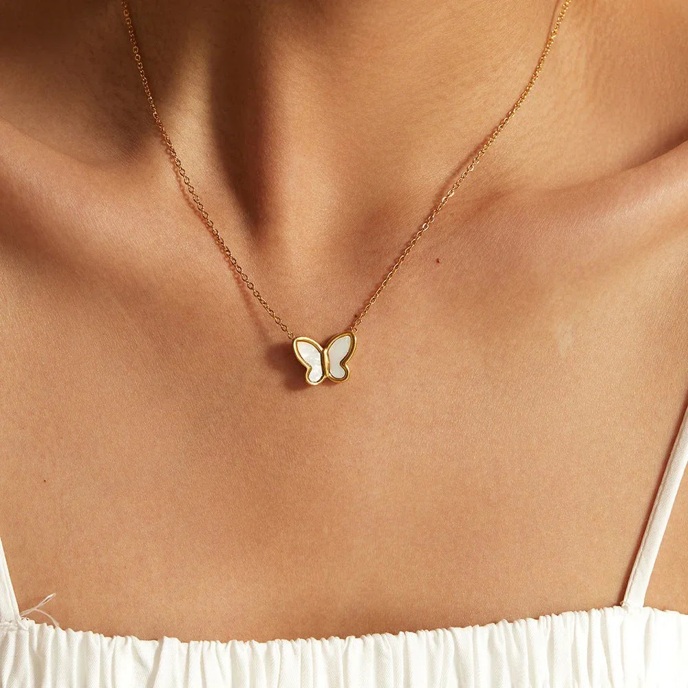 Butterfly Pendant Necklace-jewelry > necklaces > pendant necklaces-Laventaire-Laventaire