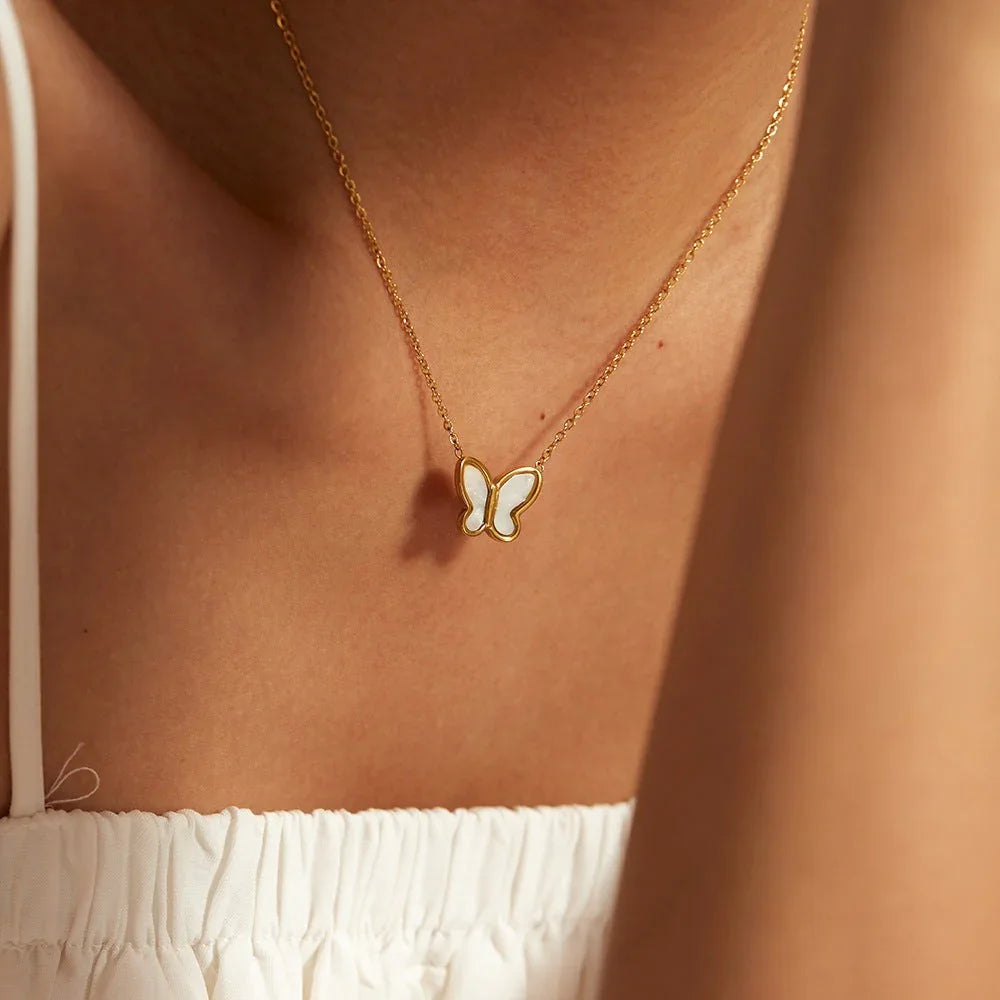 Butterfly Pendant Necklace-jewelry > necklaces > pendant necklaces-Laventaire-Laventaire