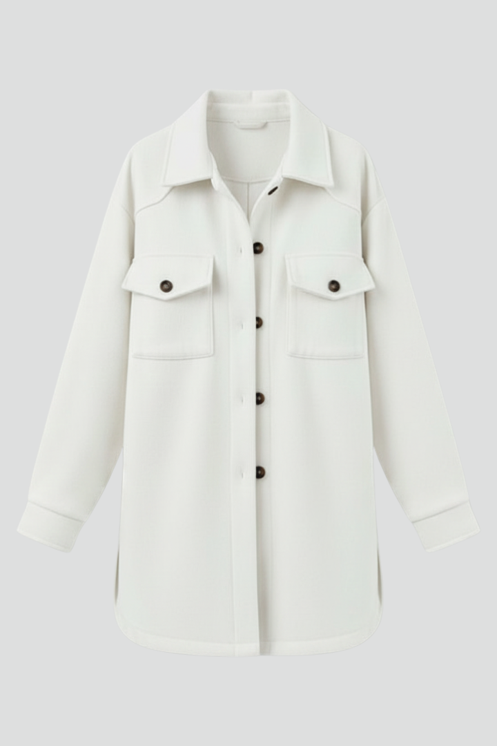 Button Front Long Sleeve Jacket-jackets > long sleeve jacket-Laventaire-Laventaire