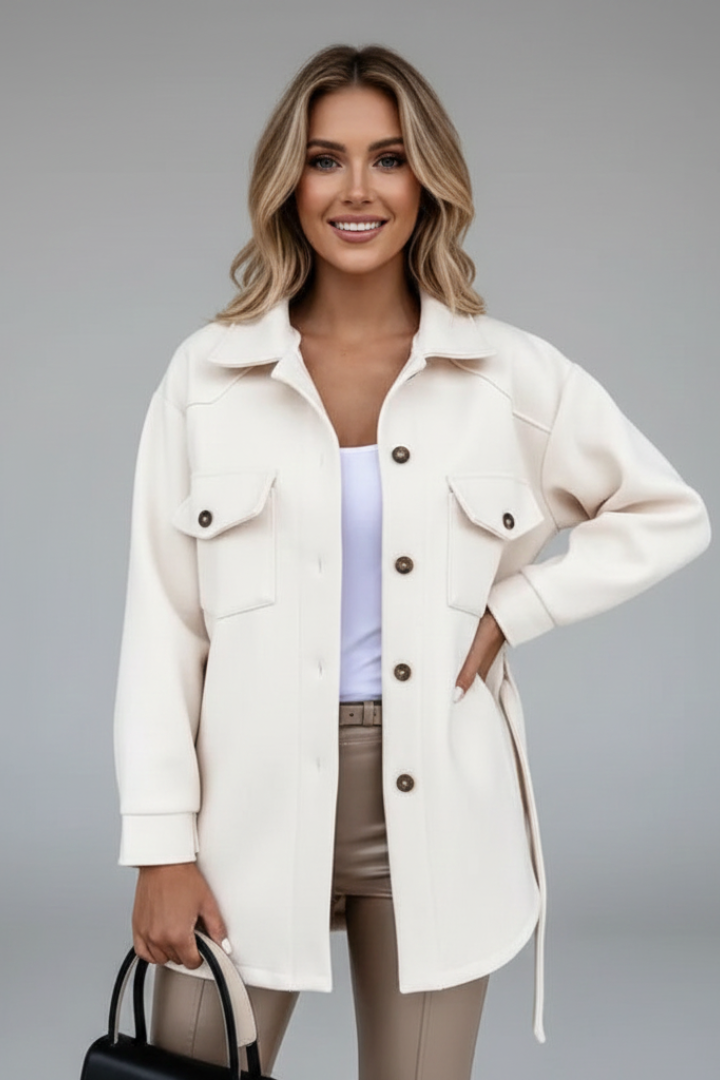 Button Front Long Sleeve Jacket-jackets > long sleeve jacket-Laventaire-Laventaire