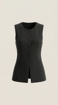 Button Front Vest Top-tops > vest tops-Laventaire-Laventaire