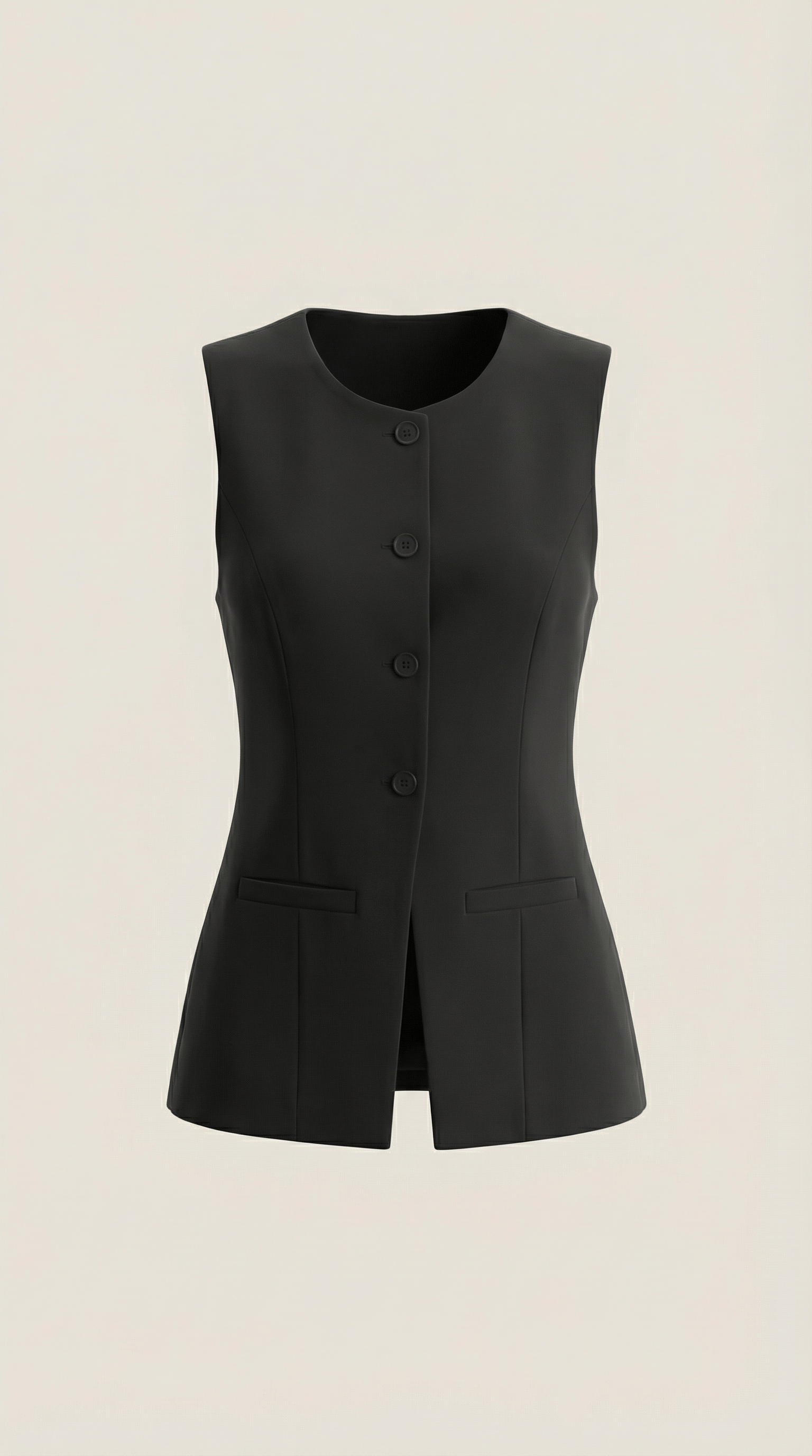 Button Front Vest Top-tops > vest tops-Laventaire-Laventaire