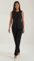 Button Front Vest Top-tops > vest tops-Laventaire-Laventaire