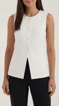 Button Front Vest Top-tops > vest tops-Laventaire-Laventaire