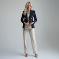 Button-Up Blazer Jacket-jackets > blazers-Laventaire-Navy Blue-XS-Laventaire