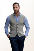 Buttoned Gilet Vest-jackets > gilets-Laventaire-Light Gray-M-Laventaire