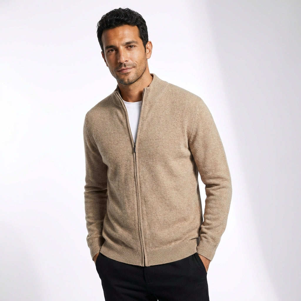 Cardigan Sweater Zipper-sweaters > cardigan sweater-Laventaire-Laventaire