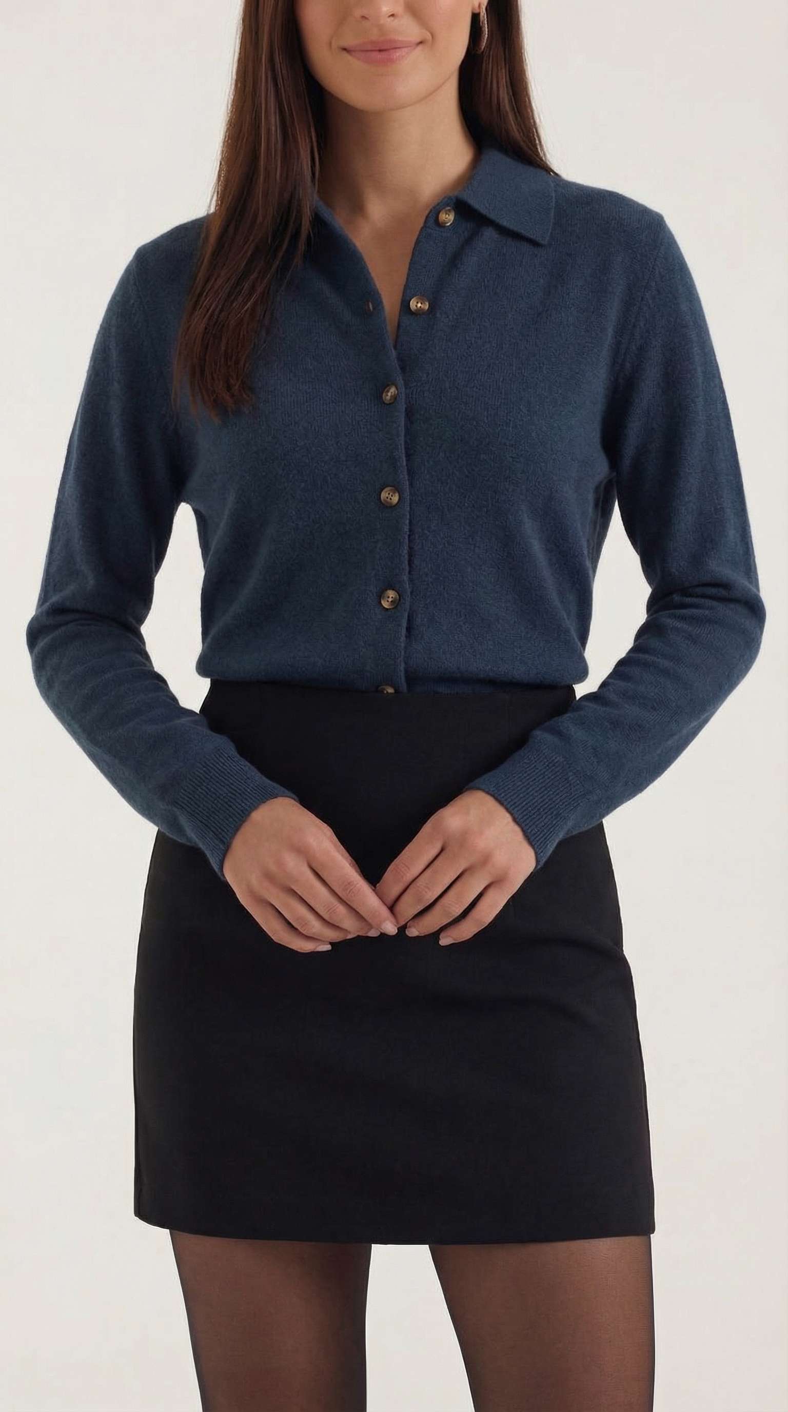 Cardigan Top With Collar-sweaters > cardigan-Laventaire-Laventaire