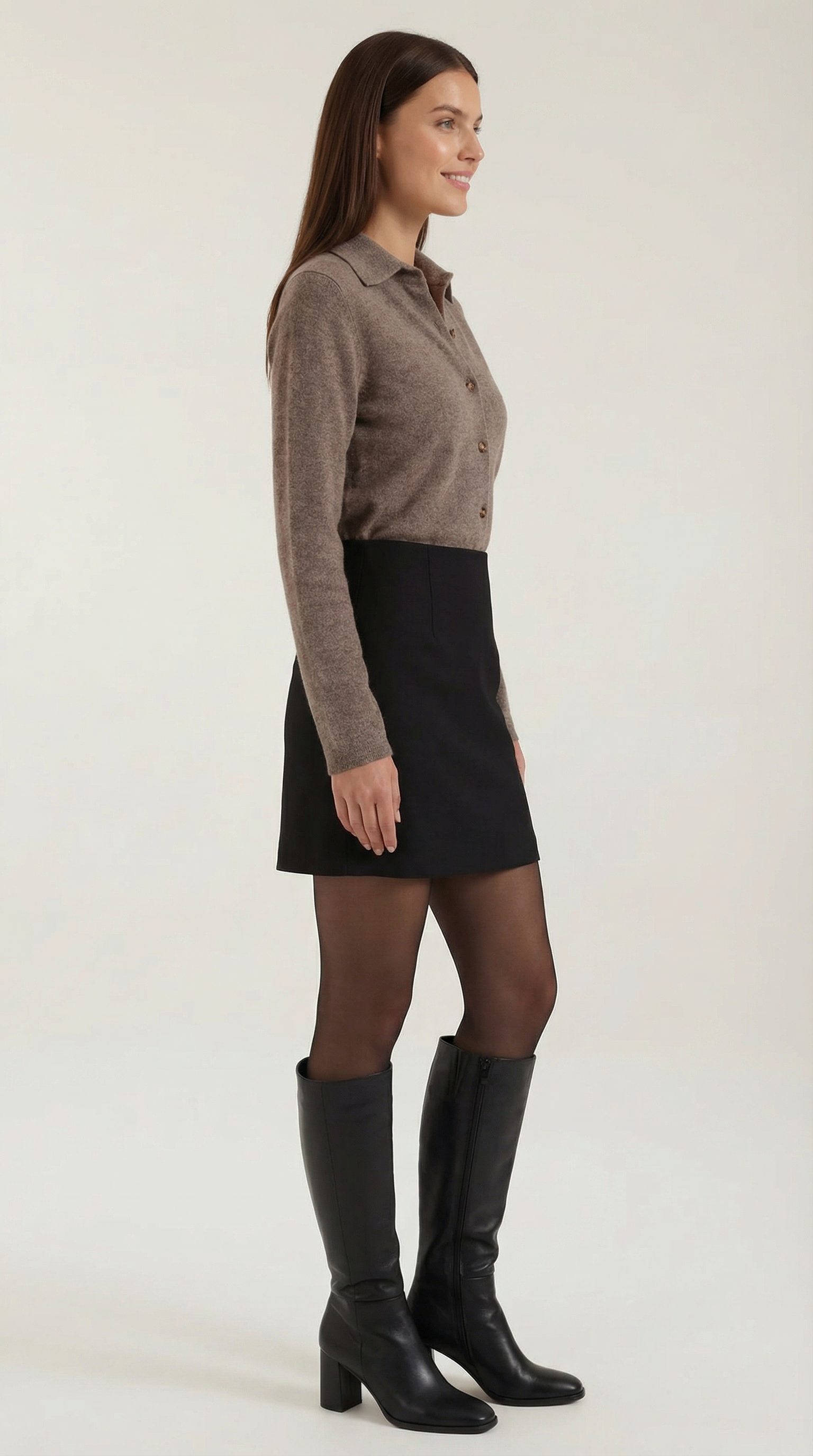Cardigan Top With Collar-sweaters > cardigan-Laventaire-Laventaire