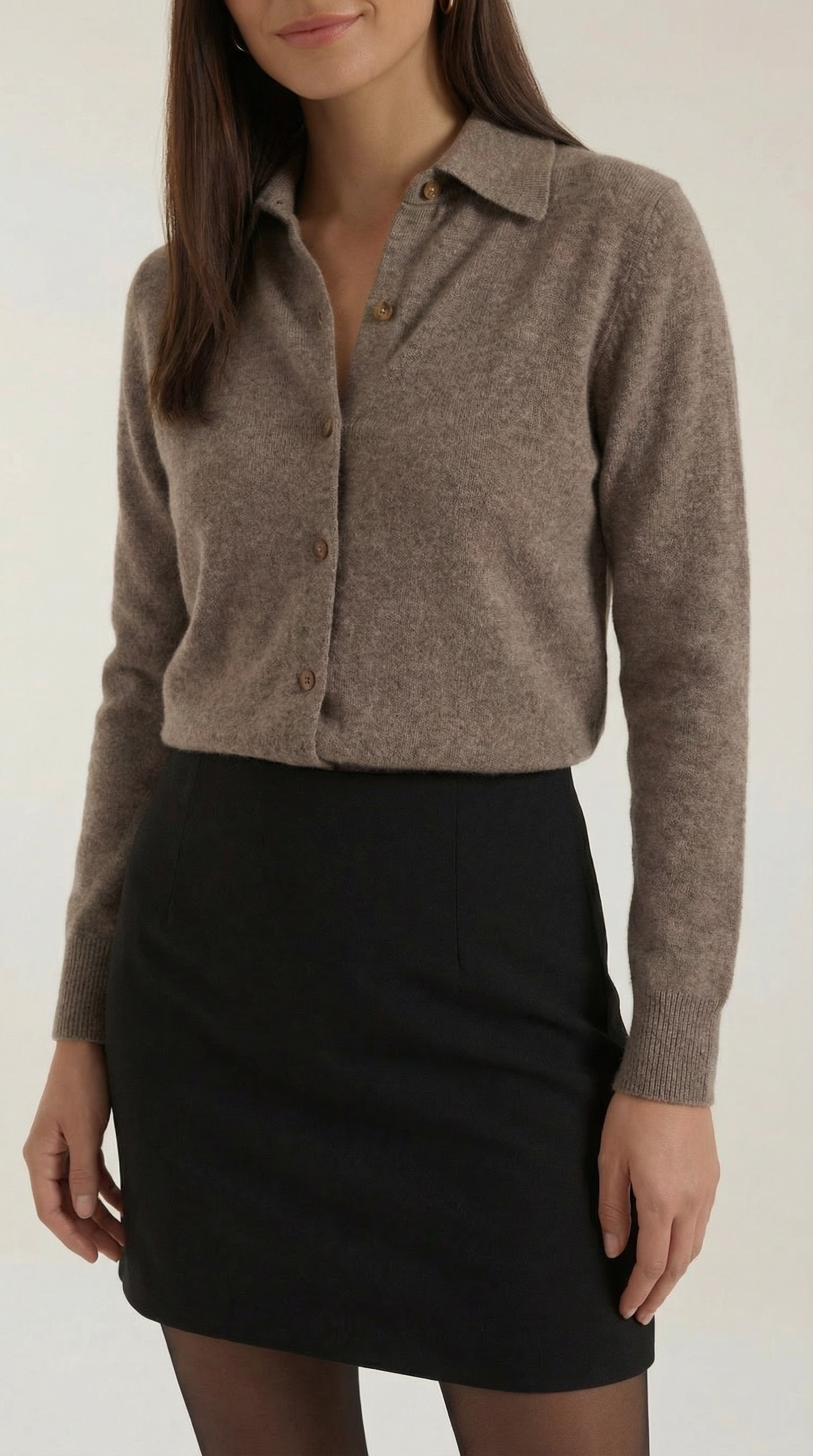 Cardigan Top With Collar-sweaters > cardigan-Laventaire-Laventaire