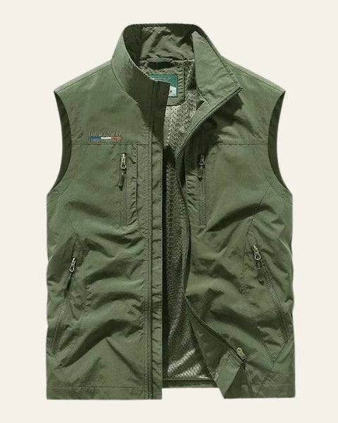 Cargo Travel Vest-vest > cargo vest-Laventaire-Olive Green-M-Laventaire