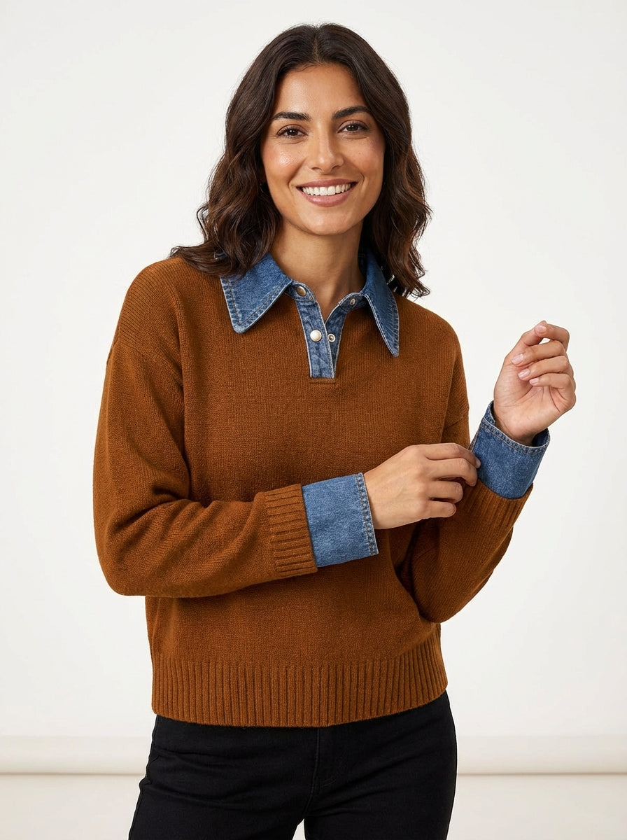 Casual 2 In 1 Sweater-tops > sweaters-Laventaire-Laventaire