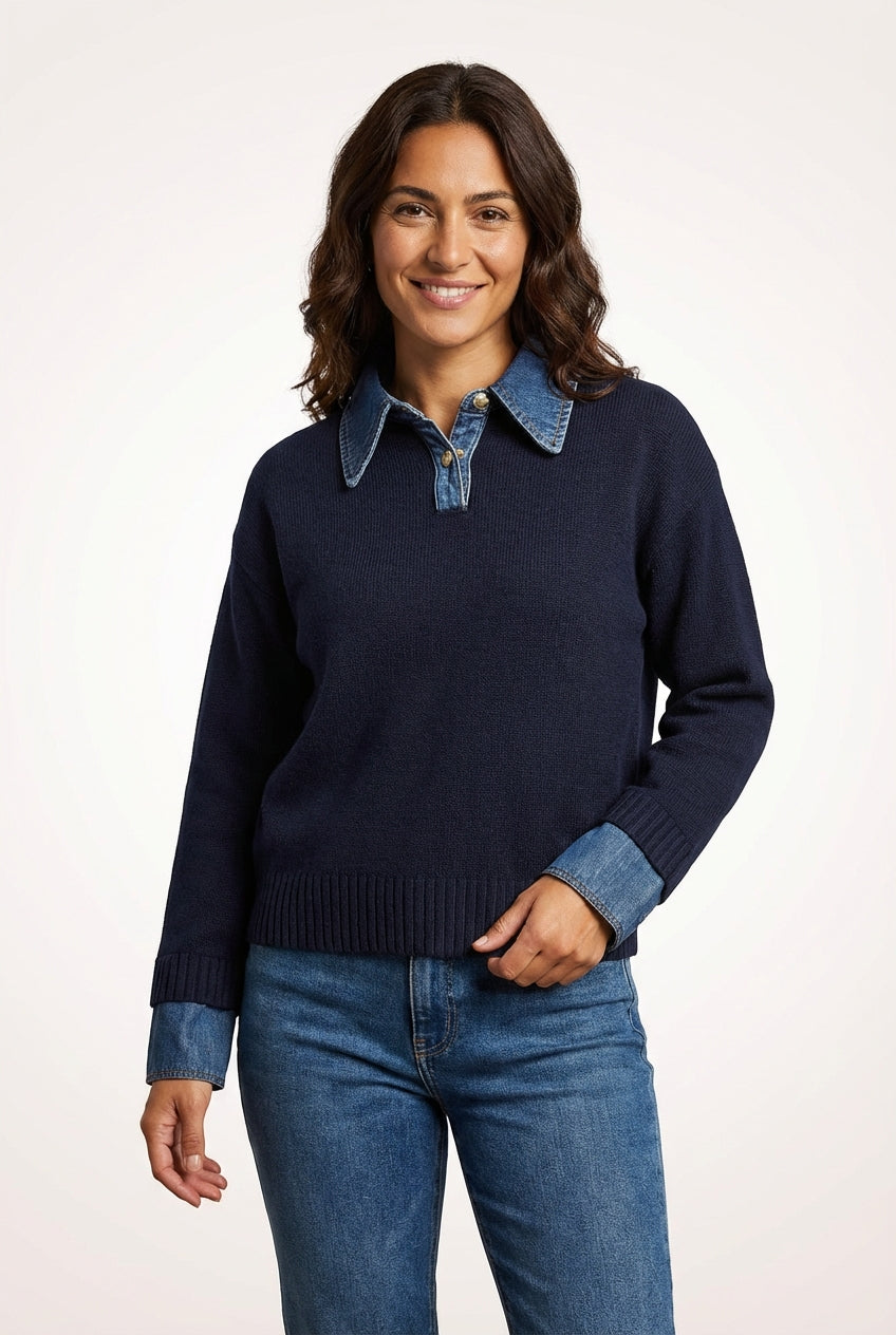 Casual 2 In 1 Sweater-tops > sweaters-Laventaire-Laventaire