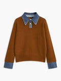 Casual 2 In 1 Sweater-tops > sweaters-Laventaire-Brown-XS-Laventaire