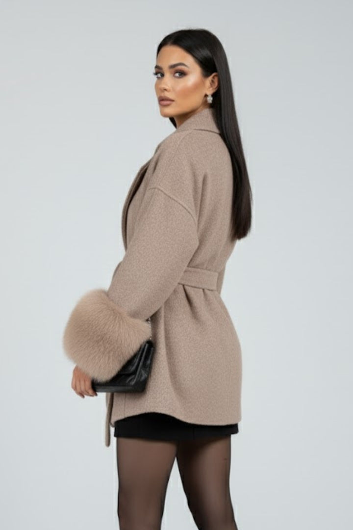 Casual Belted Coat-coats > winter coats > belted winter coats-Laventaire-Laventaire