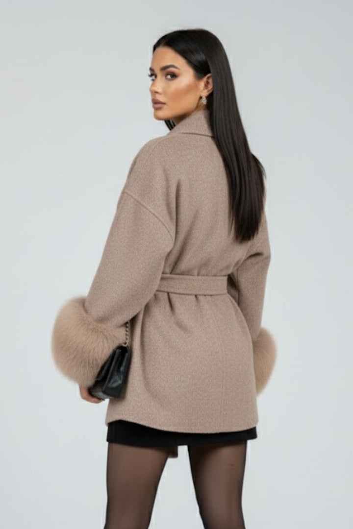 Casual Belted Coat-coats > winter coats > belted winter coats-Laventaire-Laventaire