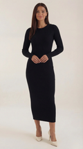 Casual Bodycon Midi Dress-dresses > midi dress-Laventaire-Black-S-Laventaire