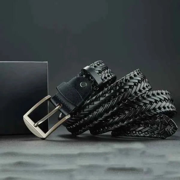 Casual Braided Belt-accessories > belts-Laventaire-Black-S-Laventaire