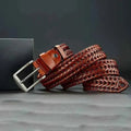Casual Braided Belt-accessories > belts-Laventaire-Brown-S-Laventaire