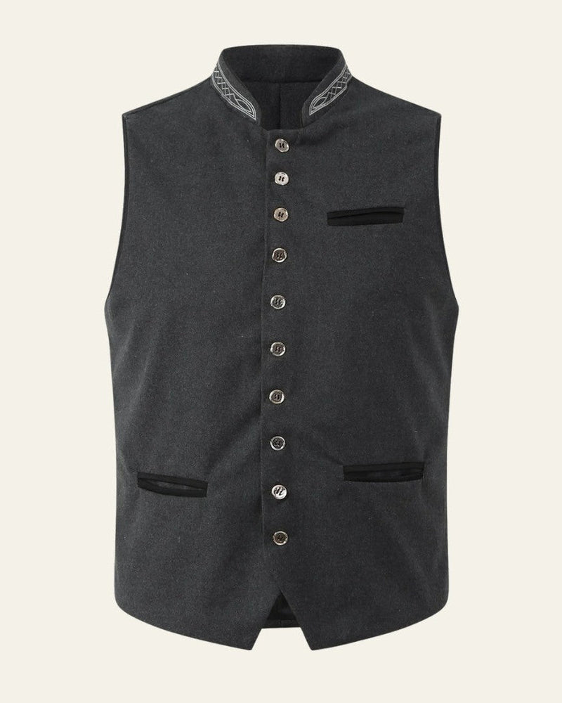 Casual Buttoned Vest-outerwear > vest-Laventaire-Laventaire