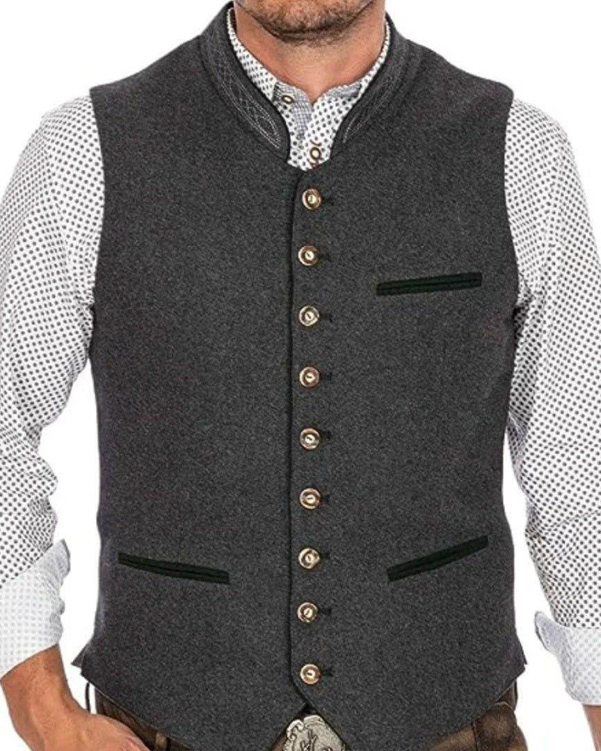 Casual Buttoned Vest-outerwear > vest-Laventaire-Laventaire