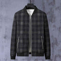 Casual Checkered Bomber Jacket-jackets > bomber jacket-Laventaire-Laventaire