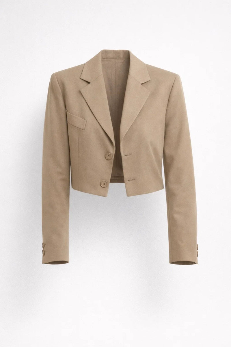 Casual Cropped Blazer Jacket-jackets > blazers > cropped blazers-Laventaire-Laventaire