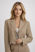 Casual Cropped Blazer Jacket-jackets > blazers > cropped blazers-Laventaire-Laventaire