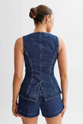 Casual Denim Two-Piece Set-sets > two piece set-Laventaire-Laventaire