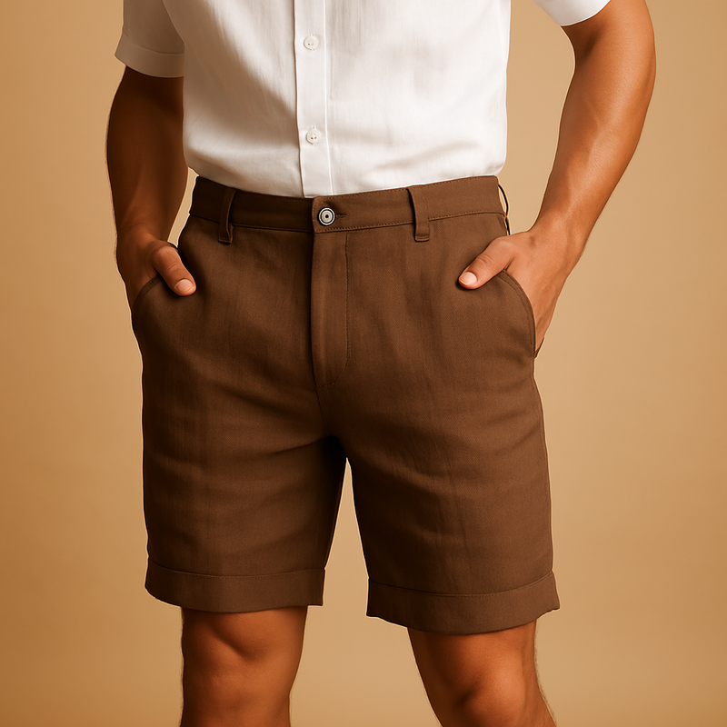 Casual Elastic Waist Shorts-shorts > casual shorts-Laventaire-Laventaire