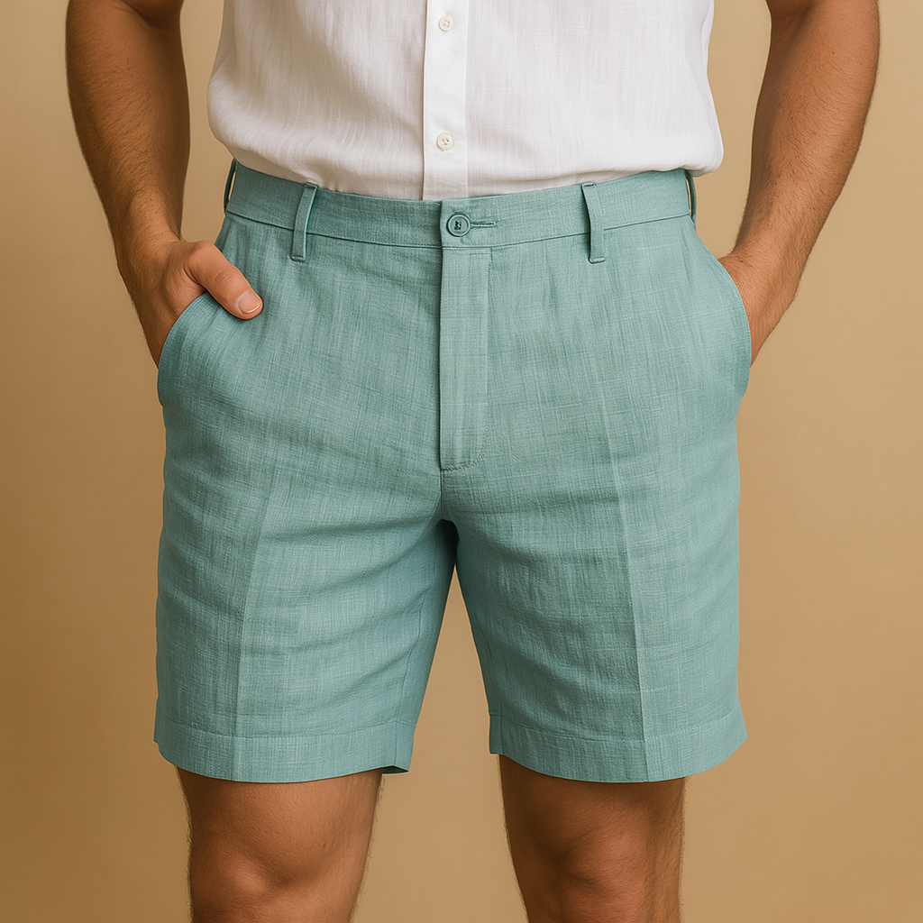 Casual Elastic Waist Shorts-shorts > casual shorts-Laventaire-Baby Blue-S-Laventaire