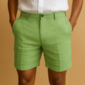 Casual Elastic Waist Shorts-shorts > casual shorts-Laventaire-Green-S-Laventaire