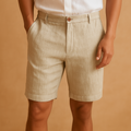 Casual Elastic Waist Shorts-shorts > casual shorts-Laventaire-Khaki-S-Laventaire
