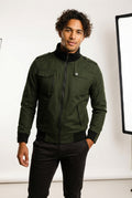 Casual Fit Bomber Jacket-jackets > bomber jacket-Laventaire-Dark Green-S-Laventaire