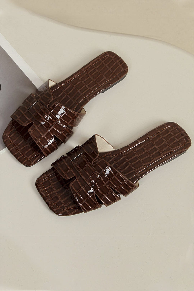 Casual Fit Flat Slide Sandals-footwear > sandals > slide sandals-Laventaire-Laventaire
