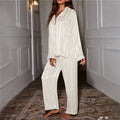 Casual Fit Pajama Set-loungewear > pajama set-Laventaire-White-M-Laventaire