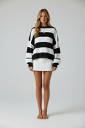 Casual Fit Ribbed Sweater-sweaters > casual sweaters-Laventaire-Black-S-Laventaire