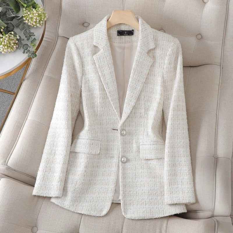 Casual Fit Tailored Blazer-blazers > tailored blazers-Laventaire-White-S-Laventaire