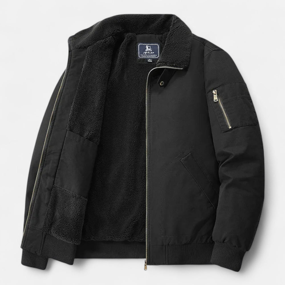 Casual Fit Winter Jacket-jackets > casual jacket-Laventaire-Black-M-Laventaire