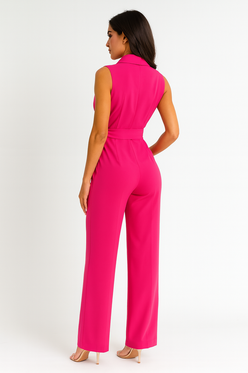 Casual Fit Wrap Jumpsuit-jumpsuits > wrap jumpsuit-Laventaire-Laventaire